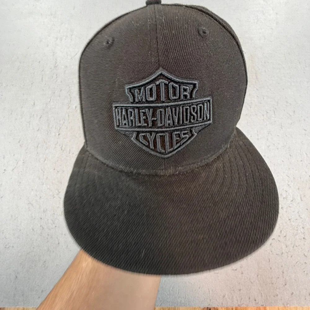 Harley-Davidson New Era 59FIFTY Fitted Hat Black Tonal Logo 7 3/4